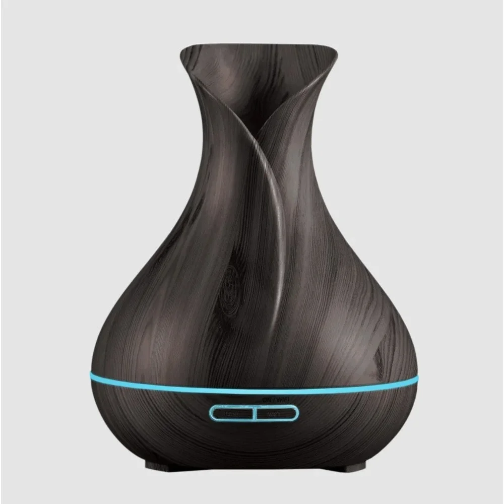 ASASUKI 400ML Wood Grain Aroma Humidifier LED Changing Mood Light